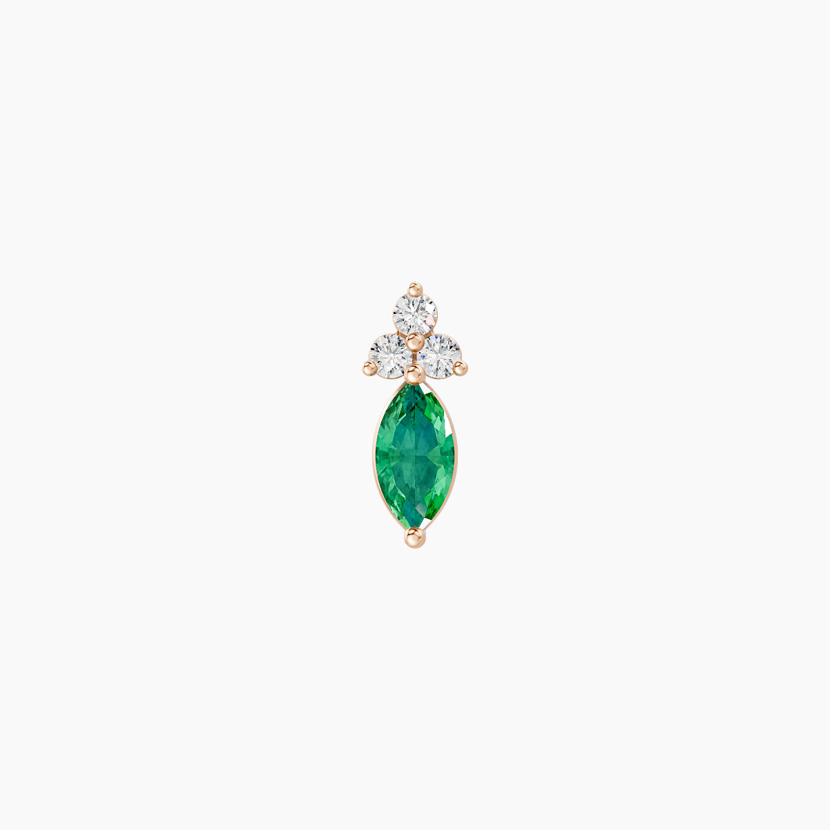 Adeona | 18k Rose Gold 6.5 mm 7 mm Emerald & Diamond Piercing