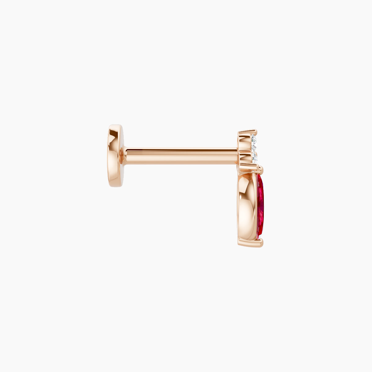 Adeona | 18k Rose Gold 6.5 mm 7 mm Ruby & Diamond Piercing
