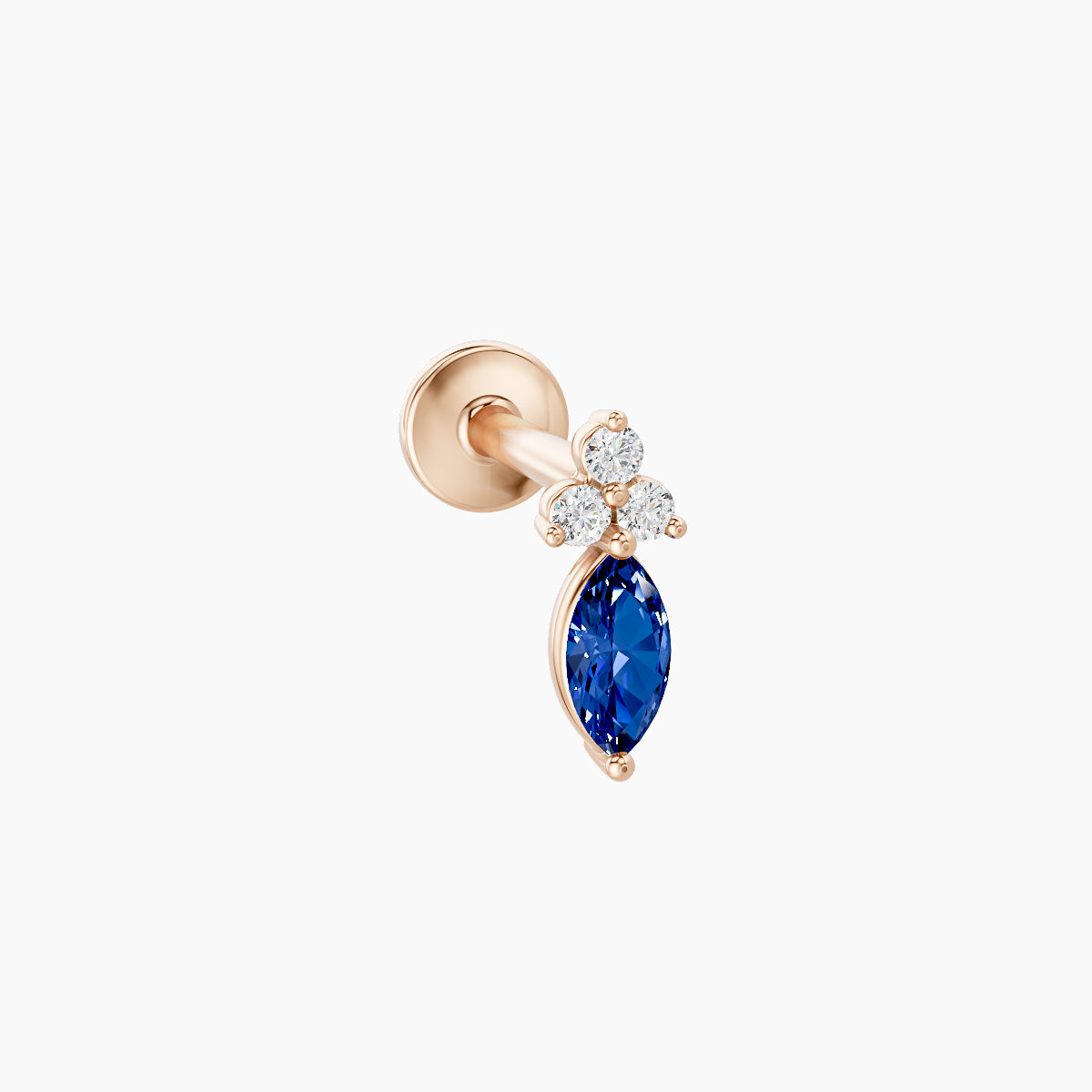 Adeona | 18k Rose Gold 6.5 mm 7 mm Sapphire & Diamond Piercing