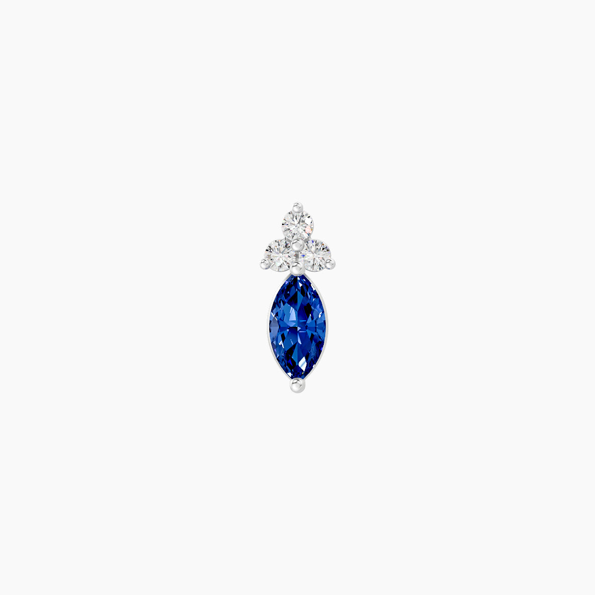 Adeona | 18k White Gold 6.5 mm 7 mm Sapphire & Diamond Piercing