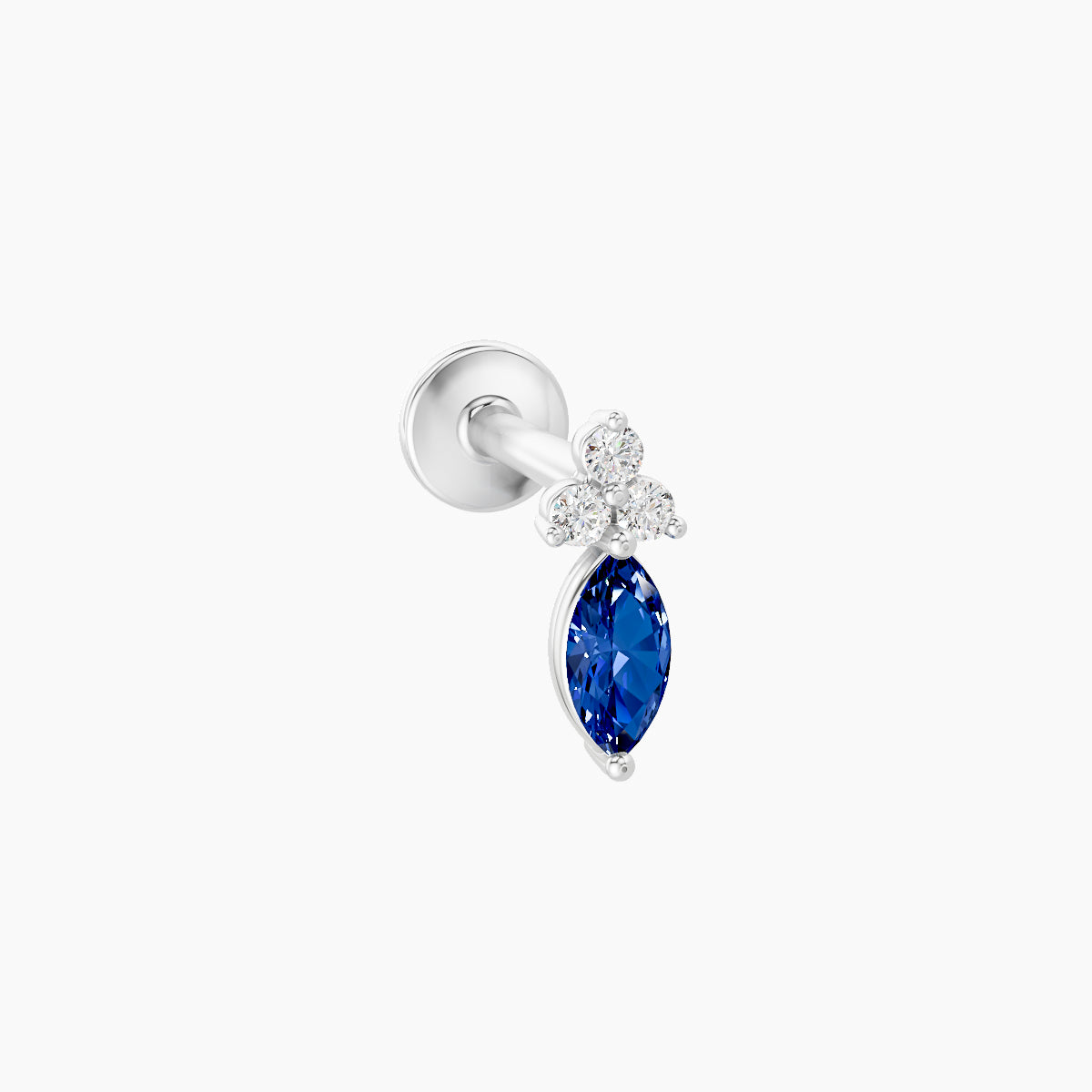 Adeona | 18k White Gold 6.5 mm 7 mm Sapphire & Diamond Piercing
