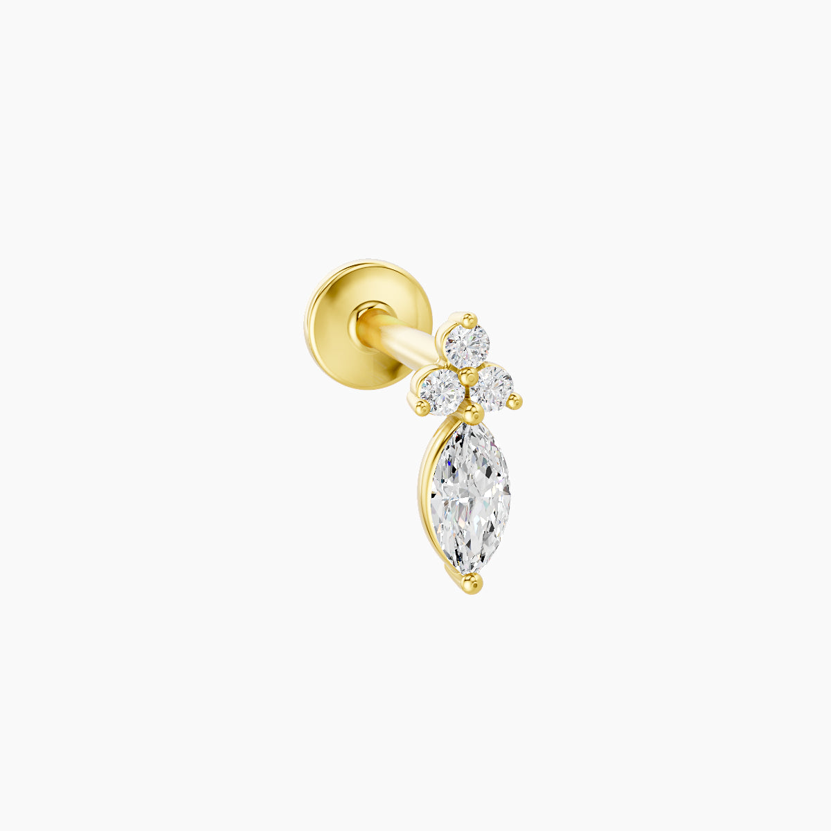 Adeona | 18k Yellow Gold 7 mm 6.5 mm Diamond Piercing