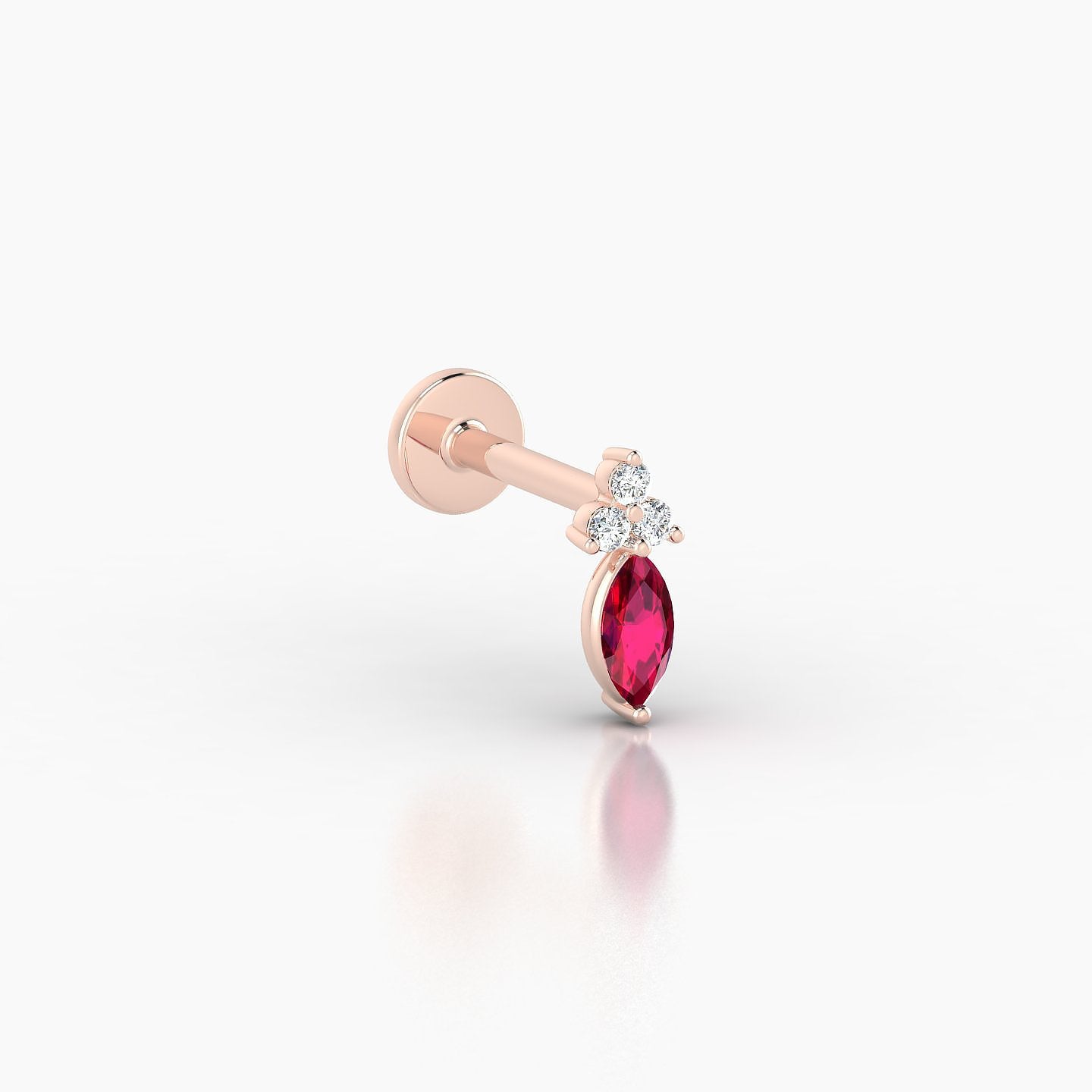 Adeona | 18k Rose Gold 6.5 mm 7 mm Ruby & Diamond Piercing