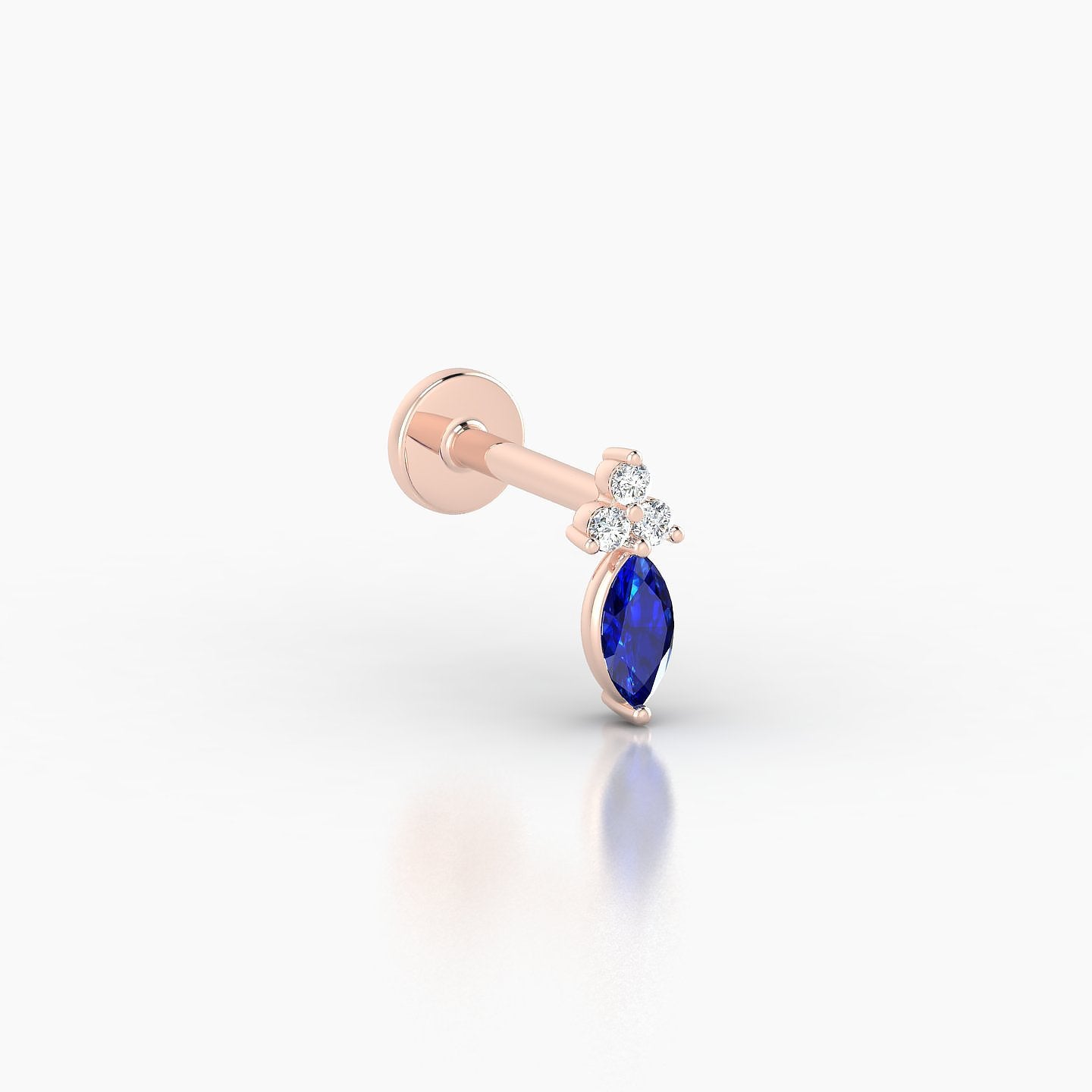 Adeona | 18k Rose Gold 6.5 mm 7 mm Sapphire & Diamond Piercing