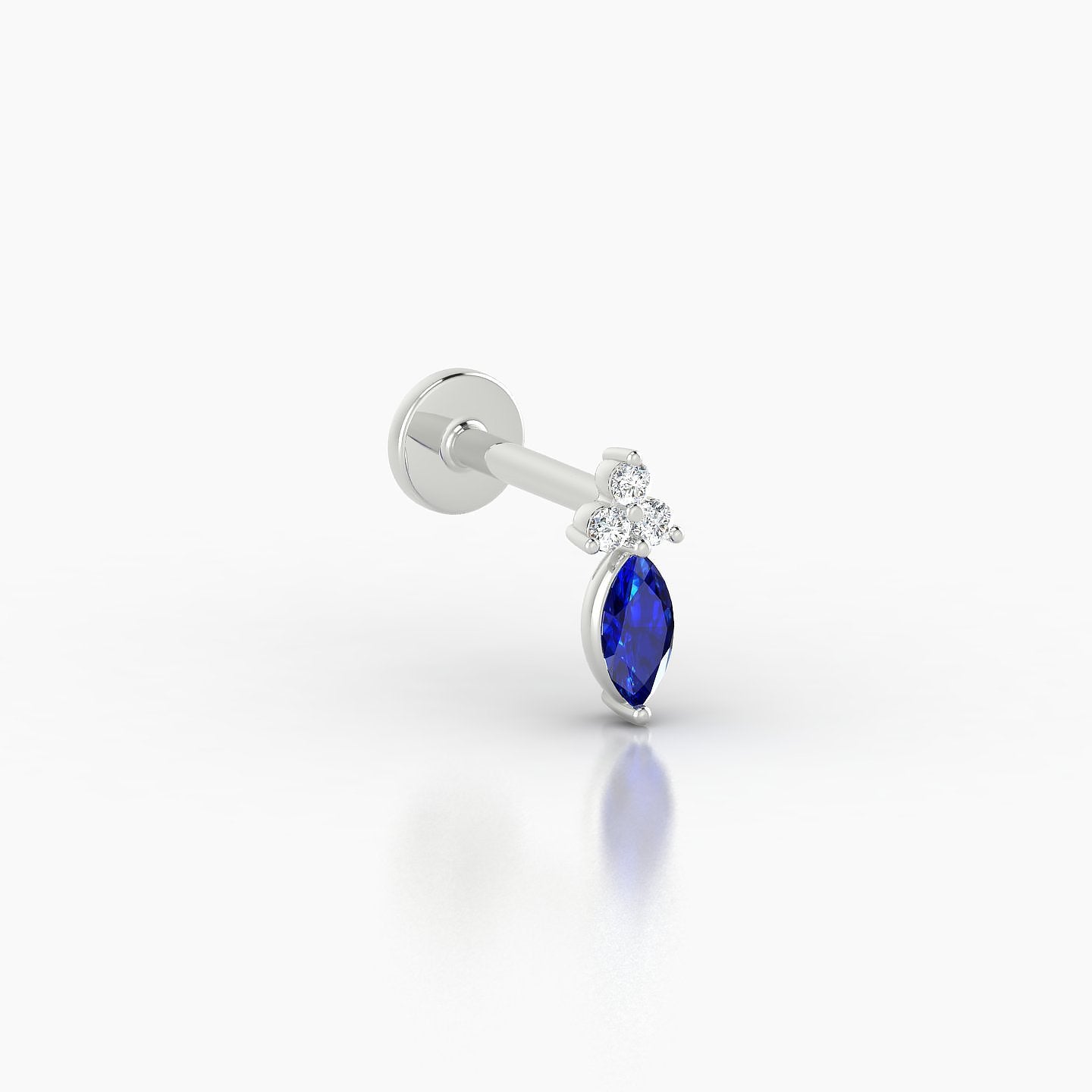 Adeona | 18k White Gold 6.5 mm 7 mm Sapphire & Diamond Piercing