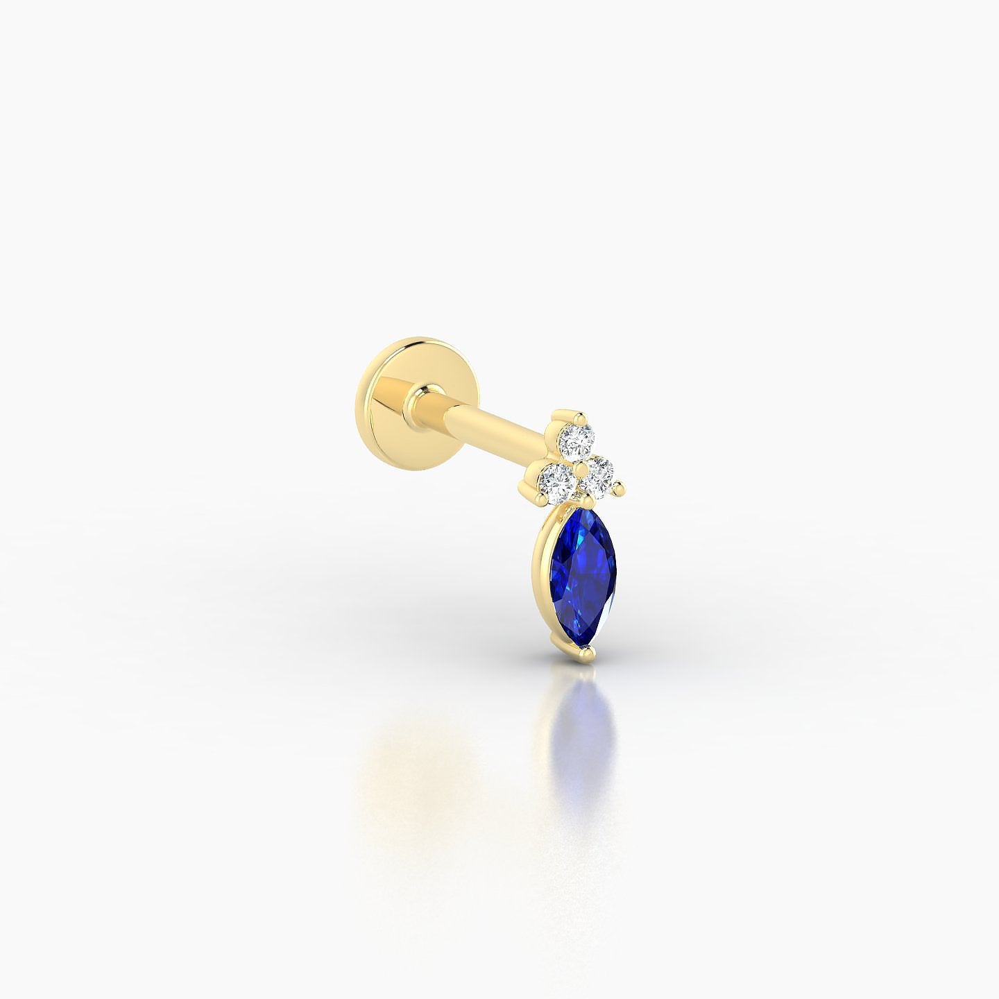 Adeona | 18k Yellow Gold 6.5 mm 7 mm Sapphire & Diamond Piercing