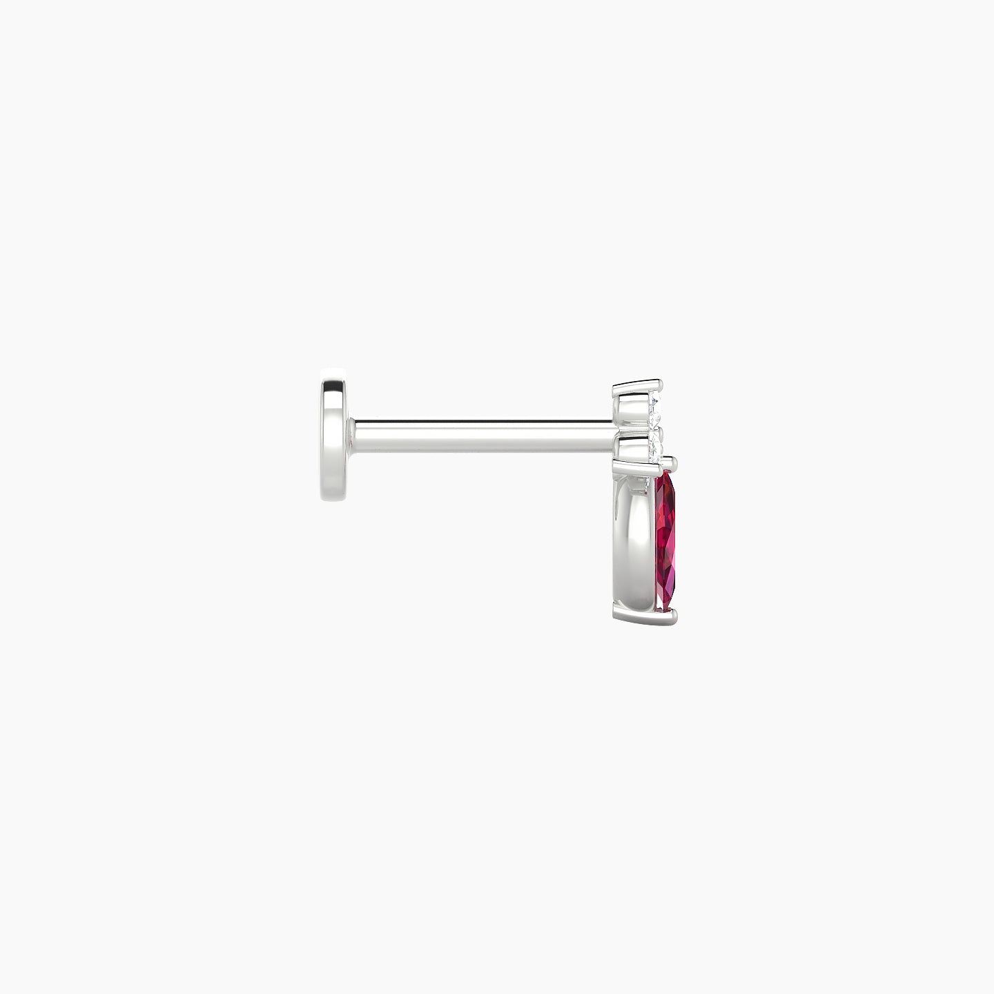 Adeona | 18k White Gold 6.5 mm 7 mm Ruby & Diamond Piercing