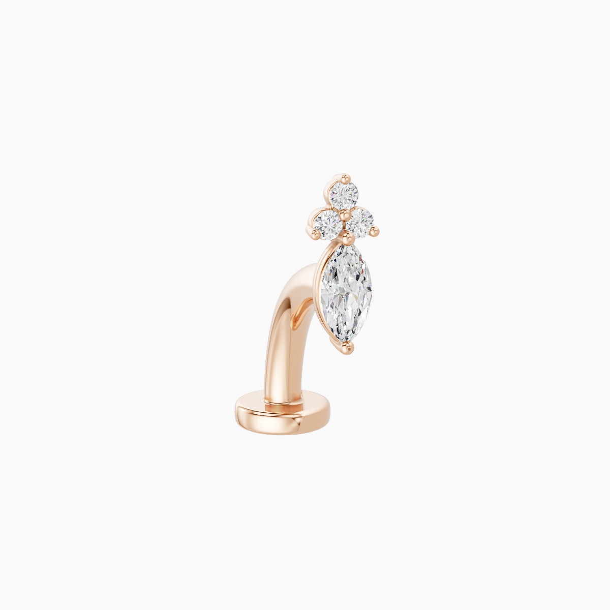 Adeona | 18k Rose Gold 7 mm 8 mm Diamond Floating Navel Piercing