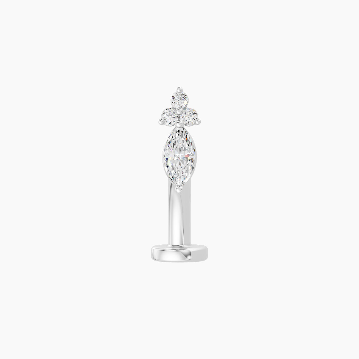 Adeona | 18k White Gold 7 mm 8 mm Diamond Floating Navel Piercing