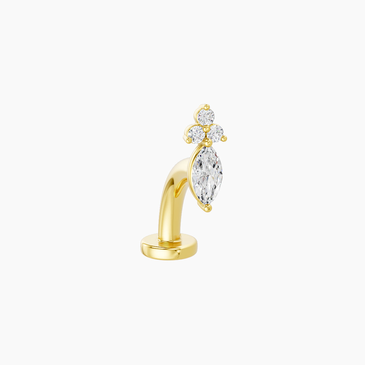 Adeona | 18k Yellow Gold 7 mm 8 mm Diamond Floating Navel Piercing