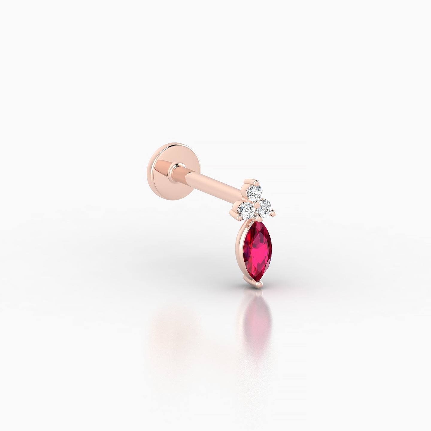 Adeona | 18k Rose Gold 8 mm 7 mm Ruby & Diamond Piercing