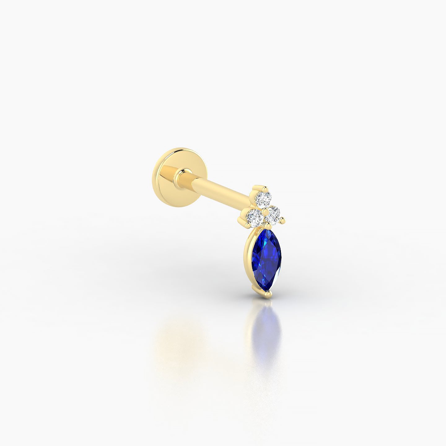 Adeona | 18k Yellow Gold 8 mm 7 mm Sapphire & Diamond Piercing