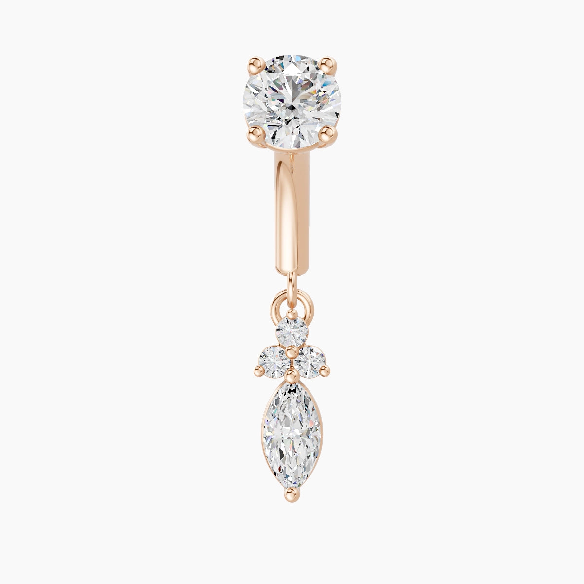 Adeona | 18k Rose Gold 6 mm Diamond Rook Piercing