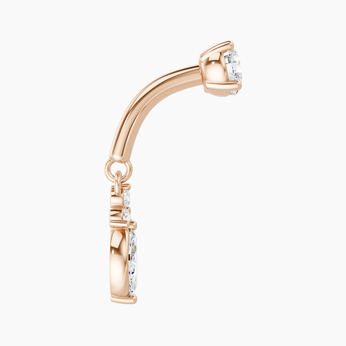 Adeona | 18k Rose Gold 6 mm Diamond Rook Piercing