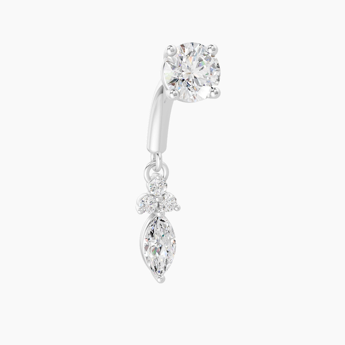 Adeona | 18k White Gold 6 mm Diamond Rook Piercing