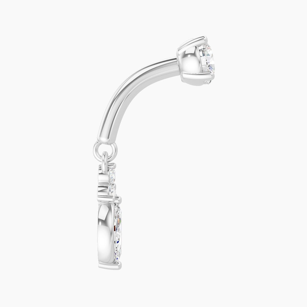 Adeona | 18k White Gold 6 mm Diamond Rook Piercing