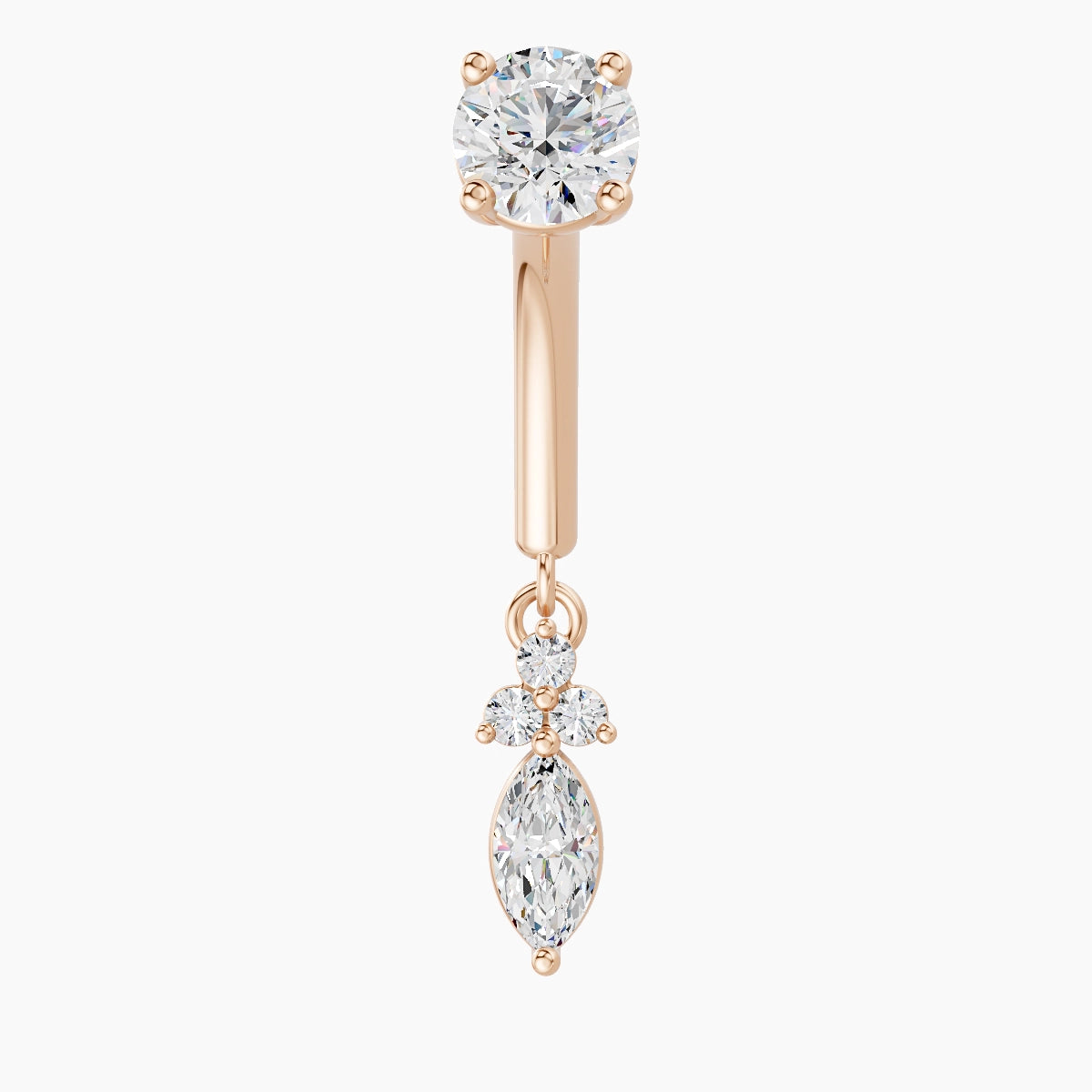 Adeona | 18k Rose Gold 8 mm Diamond Rook Piercing