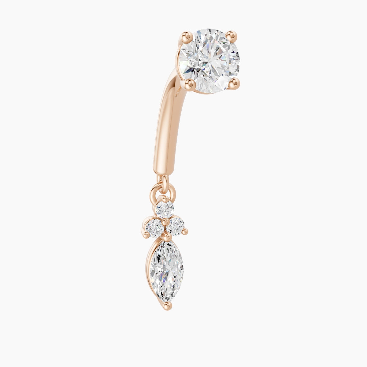 Adeona | 18k Rose Gold 8 mm Diamond Rook Piercing