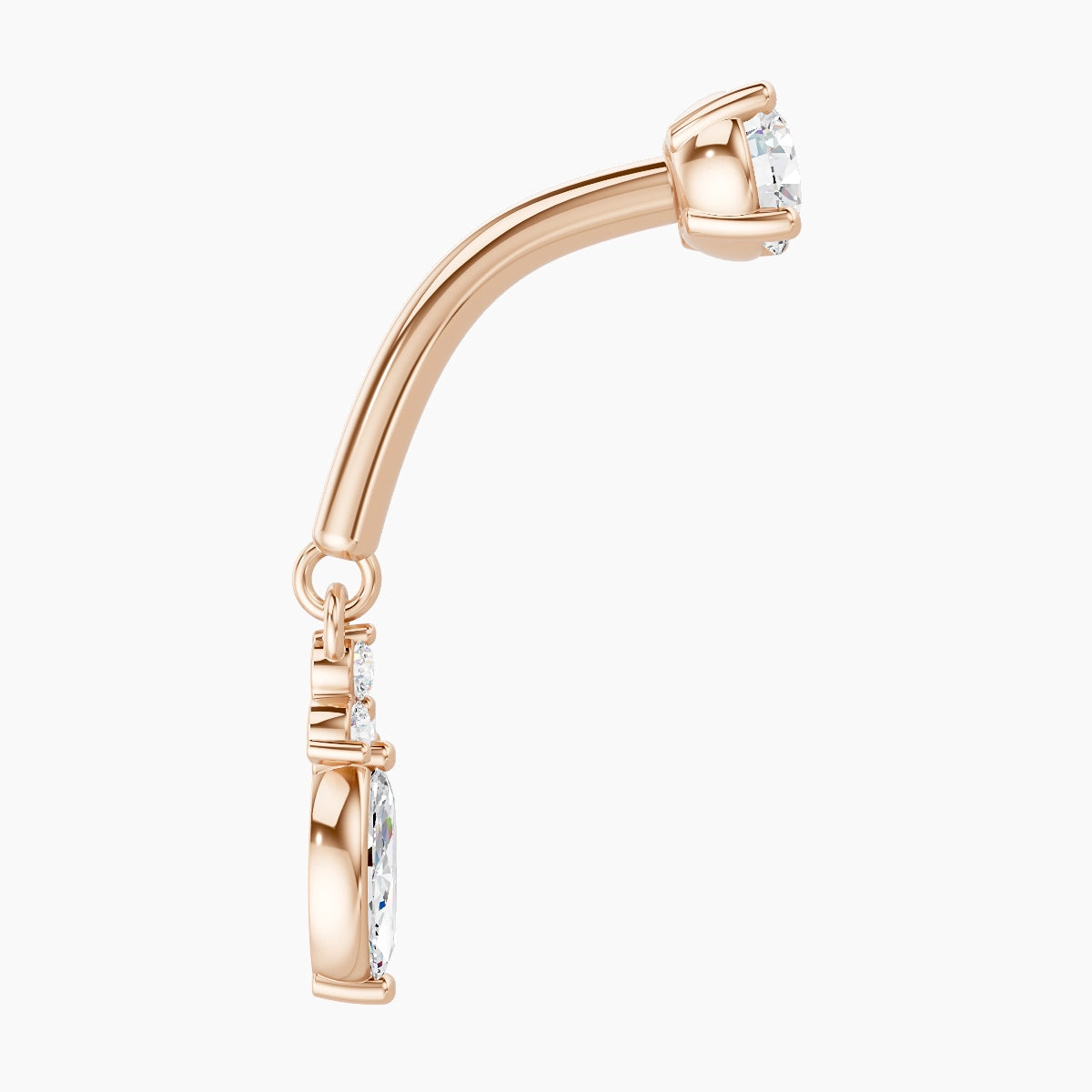 Adeona | 18k Rose Gold 8 mm Diamond Rook Piercing