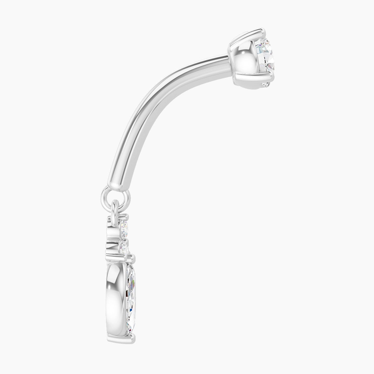 Adeona | 18k White Gold 8 mm Diamond Rook Piercing