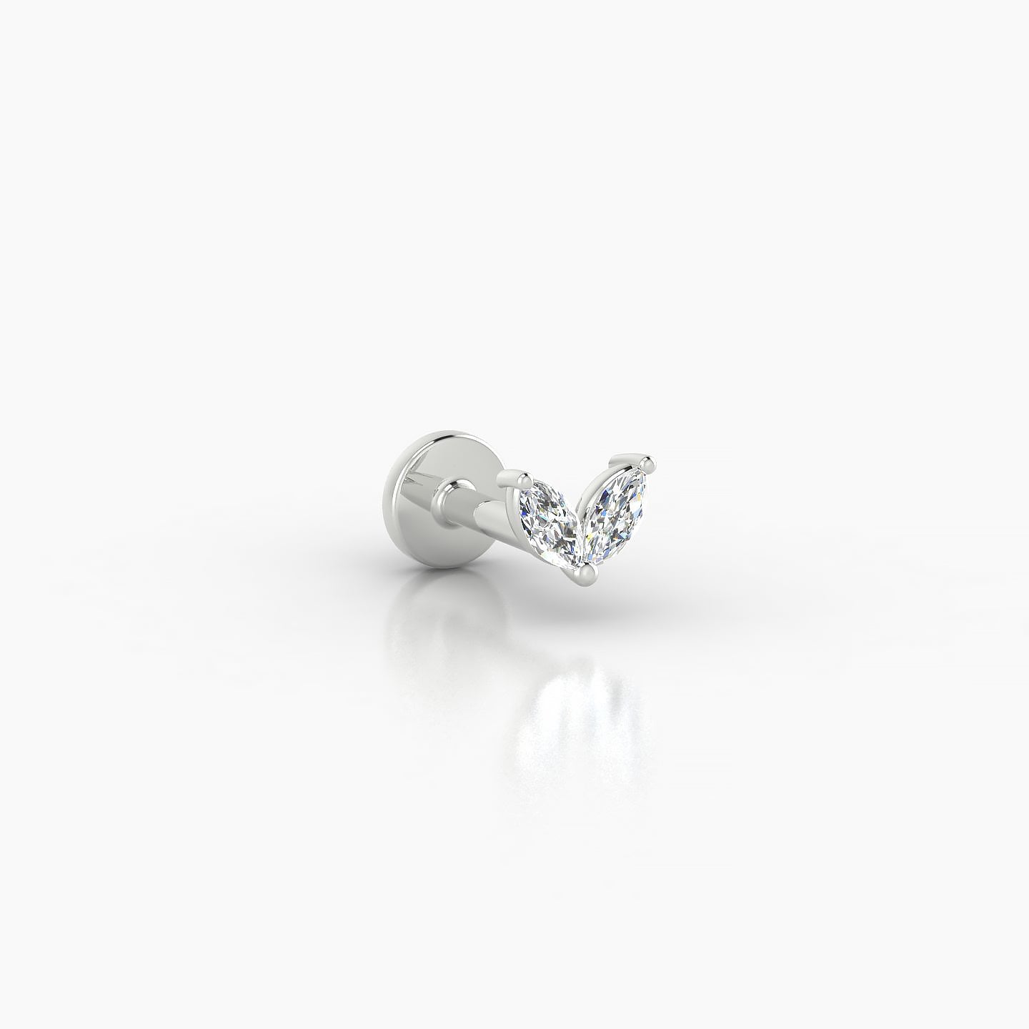 Adona | 18k White Gold 4.5 mm 5 mm Diamond Nostril Piercing