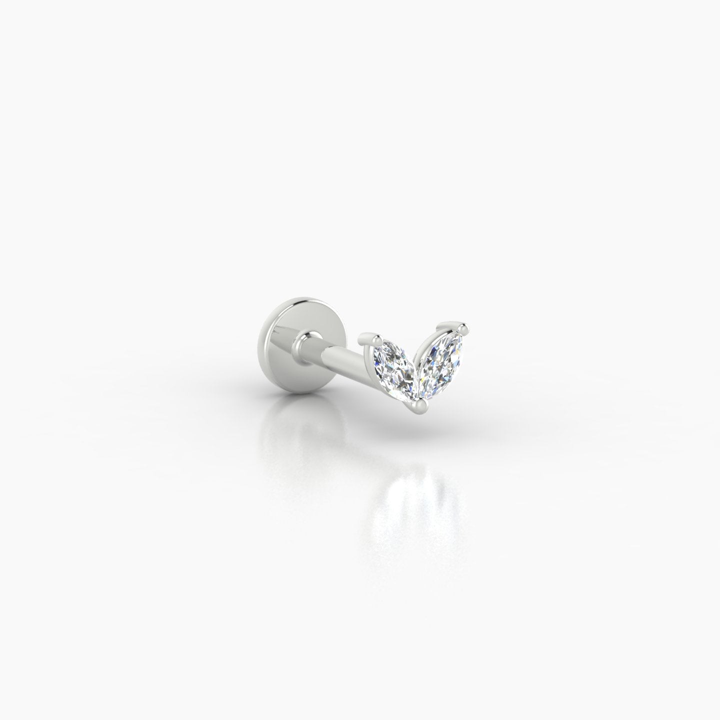 Adona | 18k White Gold 4.5 mm 6.5 mm Diamond Nostril Piercing