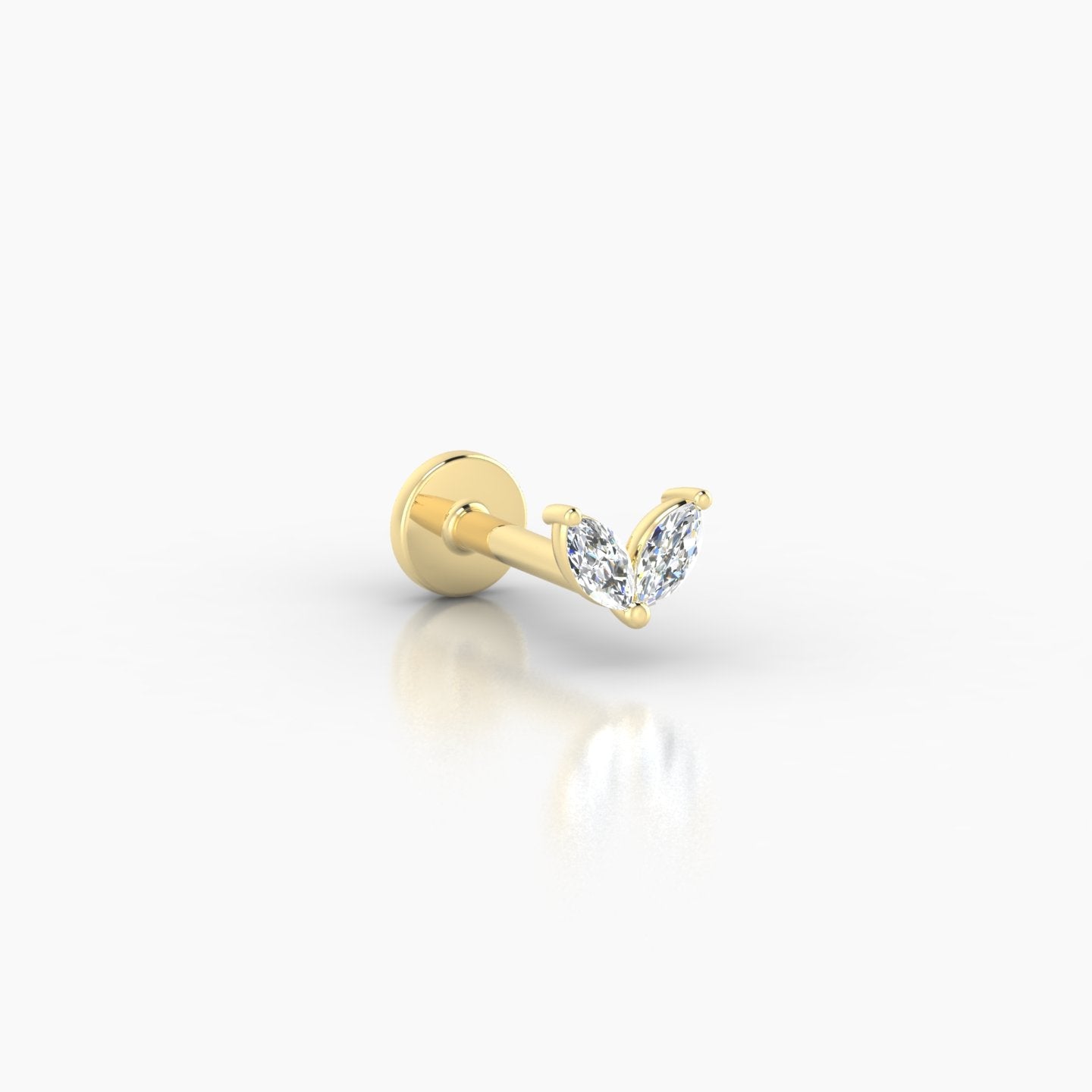 Adona | 18k Yellow Gold 4.5 mm 6.5 mm Diamond Nostril Piercing