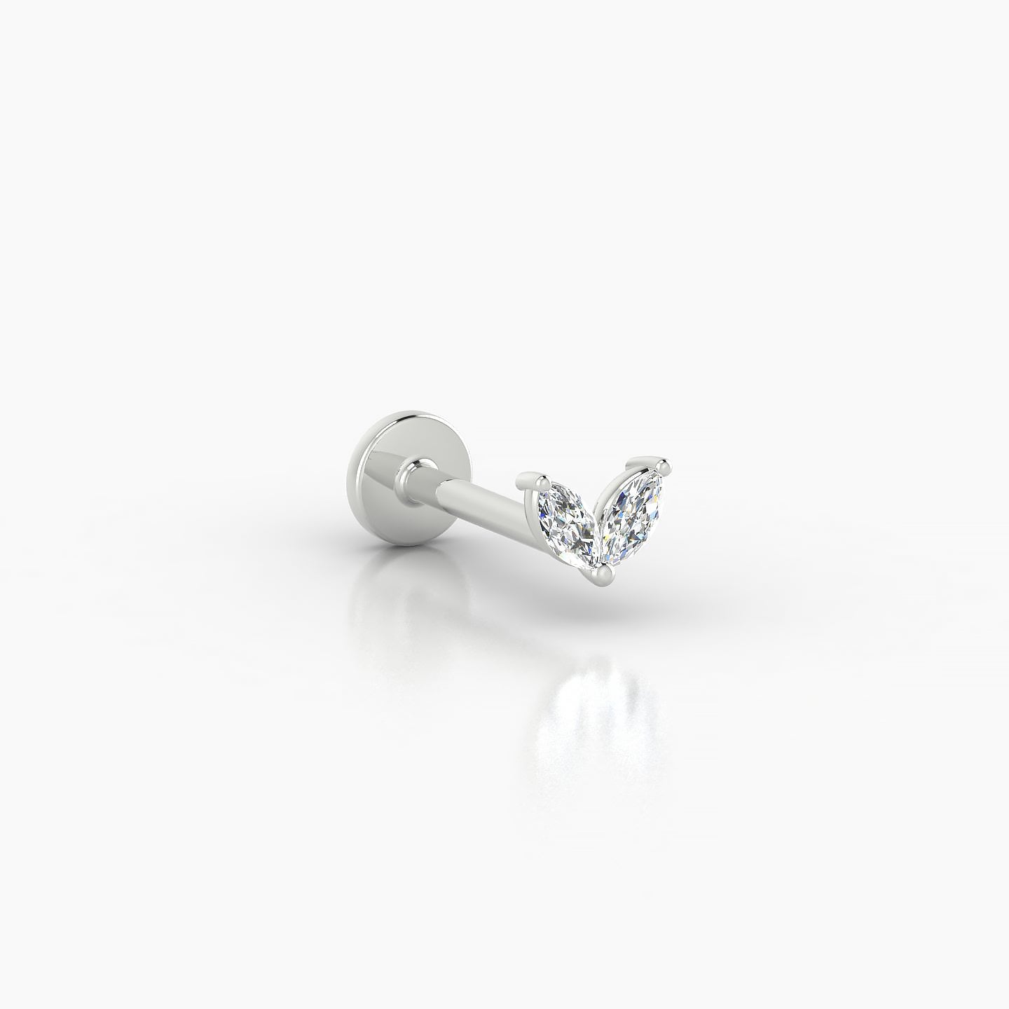 Adona | 18k White Gold 4.5 mm 8 mm Diamond Nostril Piercing