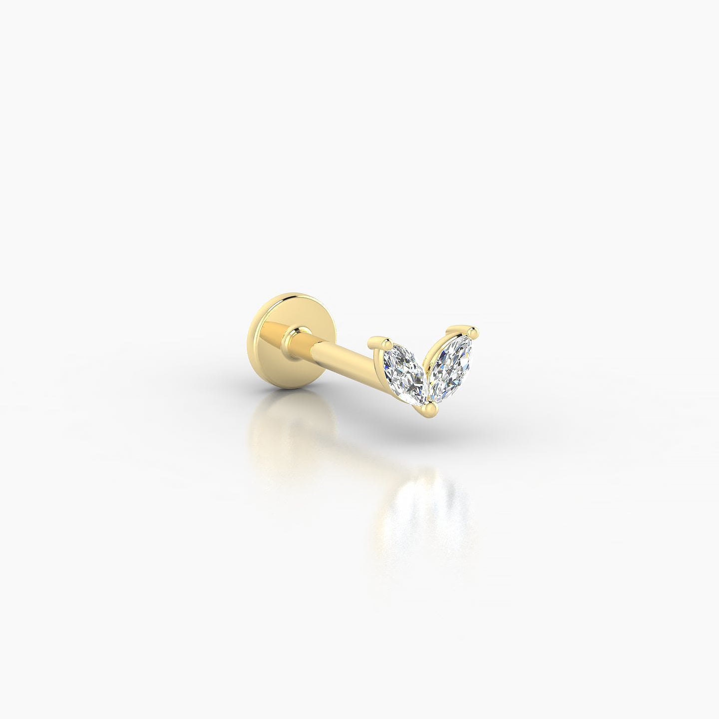 Adona | 18k Yellow Gold 4.5 mm 8 mm Diamond Nostril Piercing