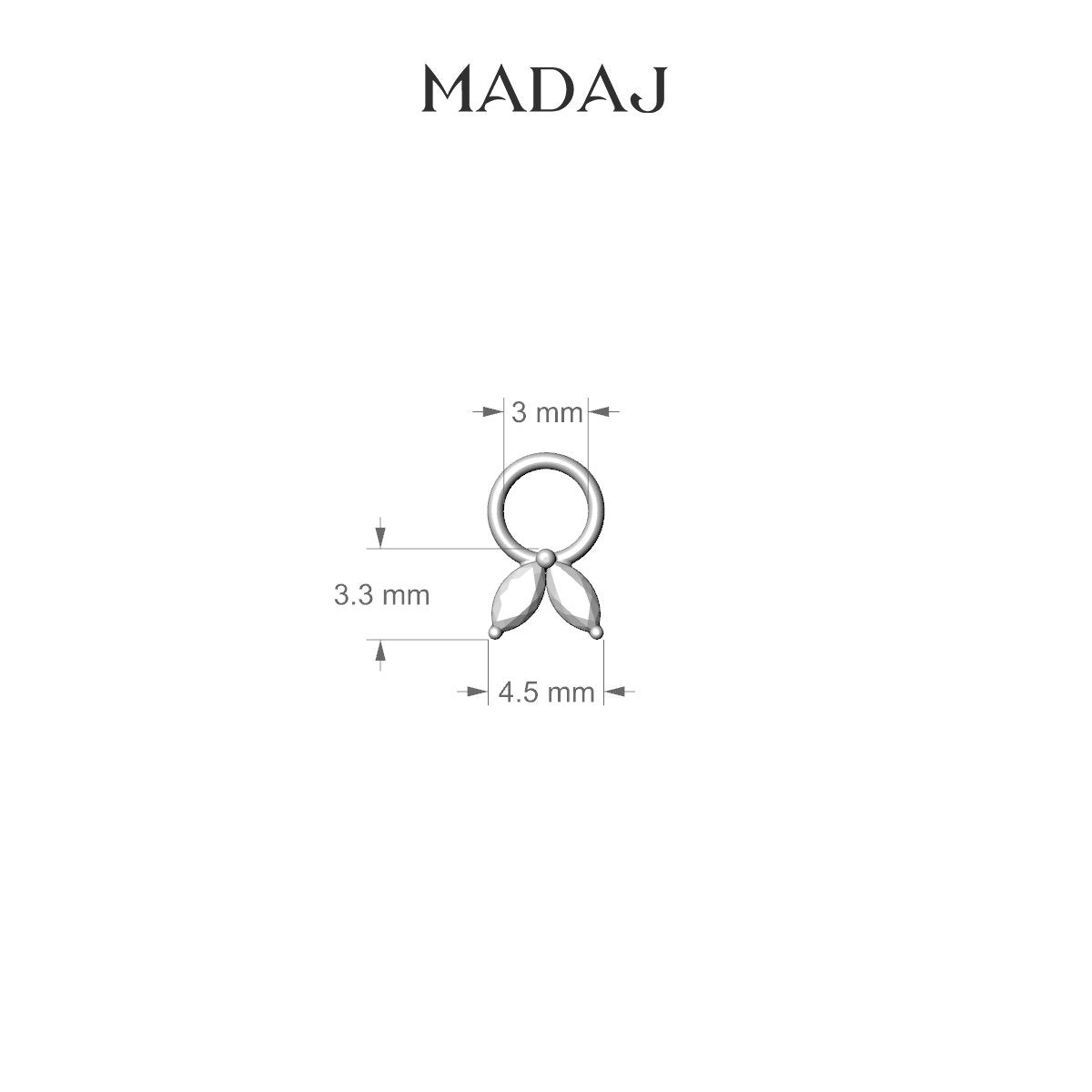 Adona | 18k White Gold 4.5 mm Diamond Charm