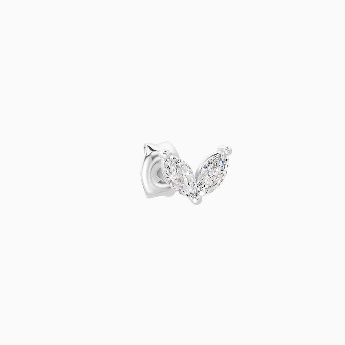 Adona | 18k White Gold 4.5 mm Diamond Earring