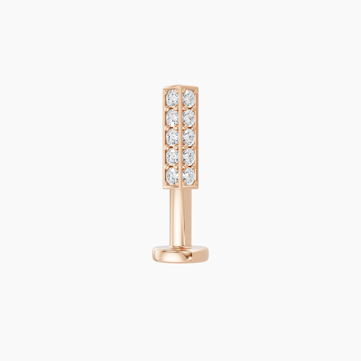 Ala | 18k Rose Gold 6.5 mm 10 mm Bar Diamond Floating Navel Piercing