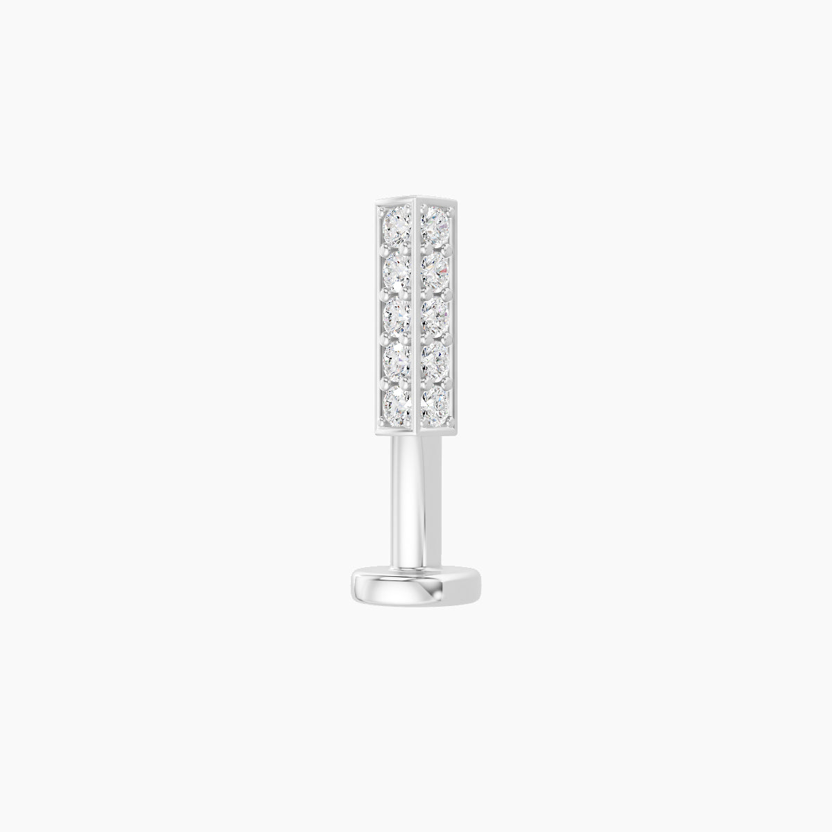 Ala | 18k White Gold 6.5 mm 10 mm Bar Diamond Floating Navel Piercing