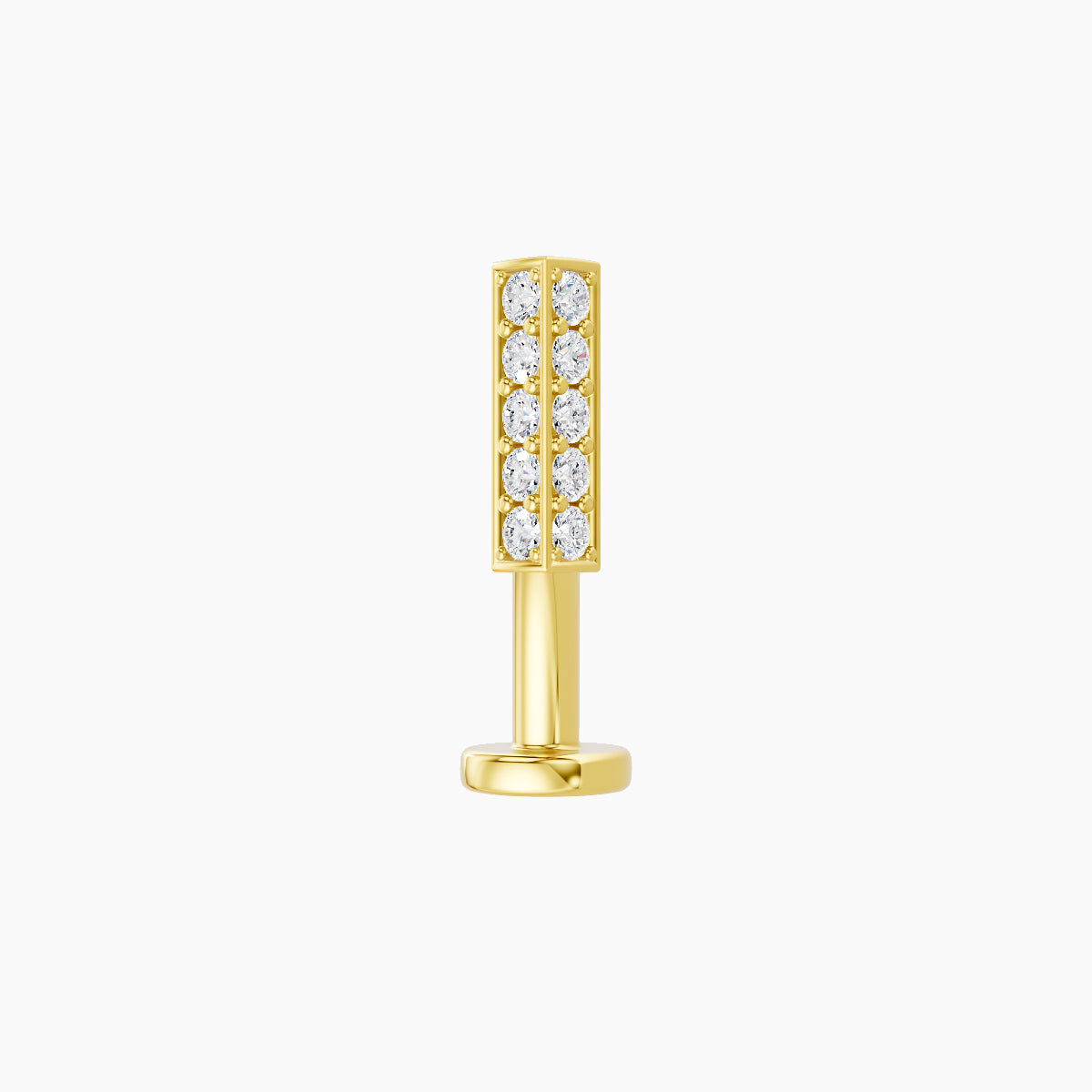 Ala | 18k Yellow Gold 6.5 mm 10 mm Bar Diamond Floating Navel Piercing