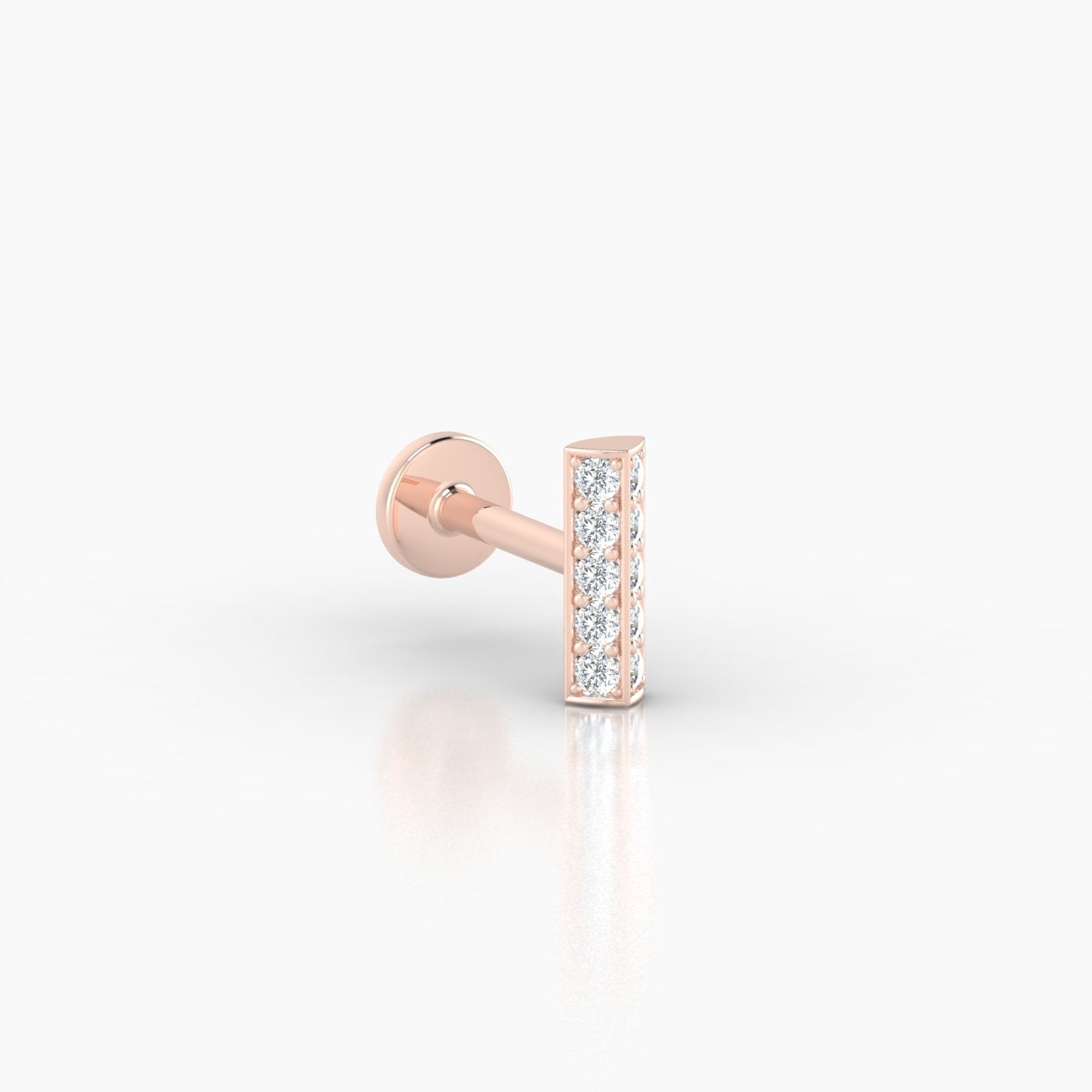 Ala | 18k Rose Gold 6.5 mm 5 mm Bar Diamond Piercing