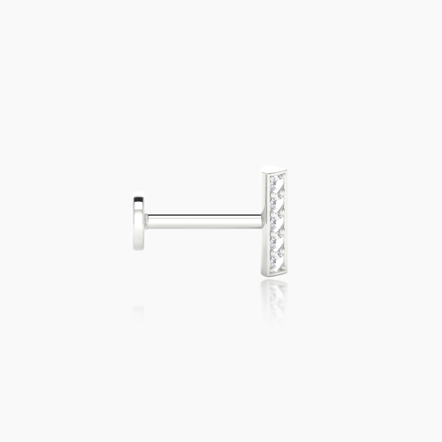 Ala | 18k White Gold 6.5 mm 5 mm Bar Diamond Piercing