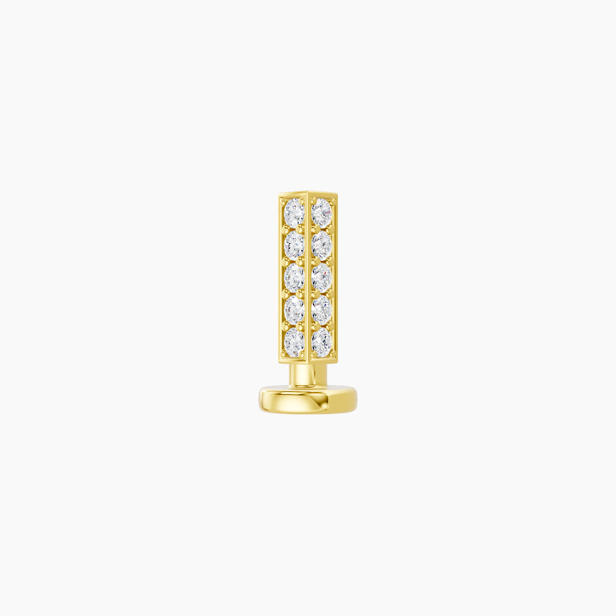 Ala | 18k Yellow Gold 6.5 mm 6 mm Bar Diamond Floating Navel Piercing