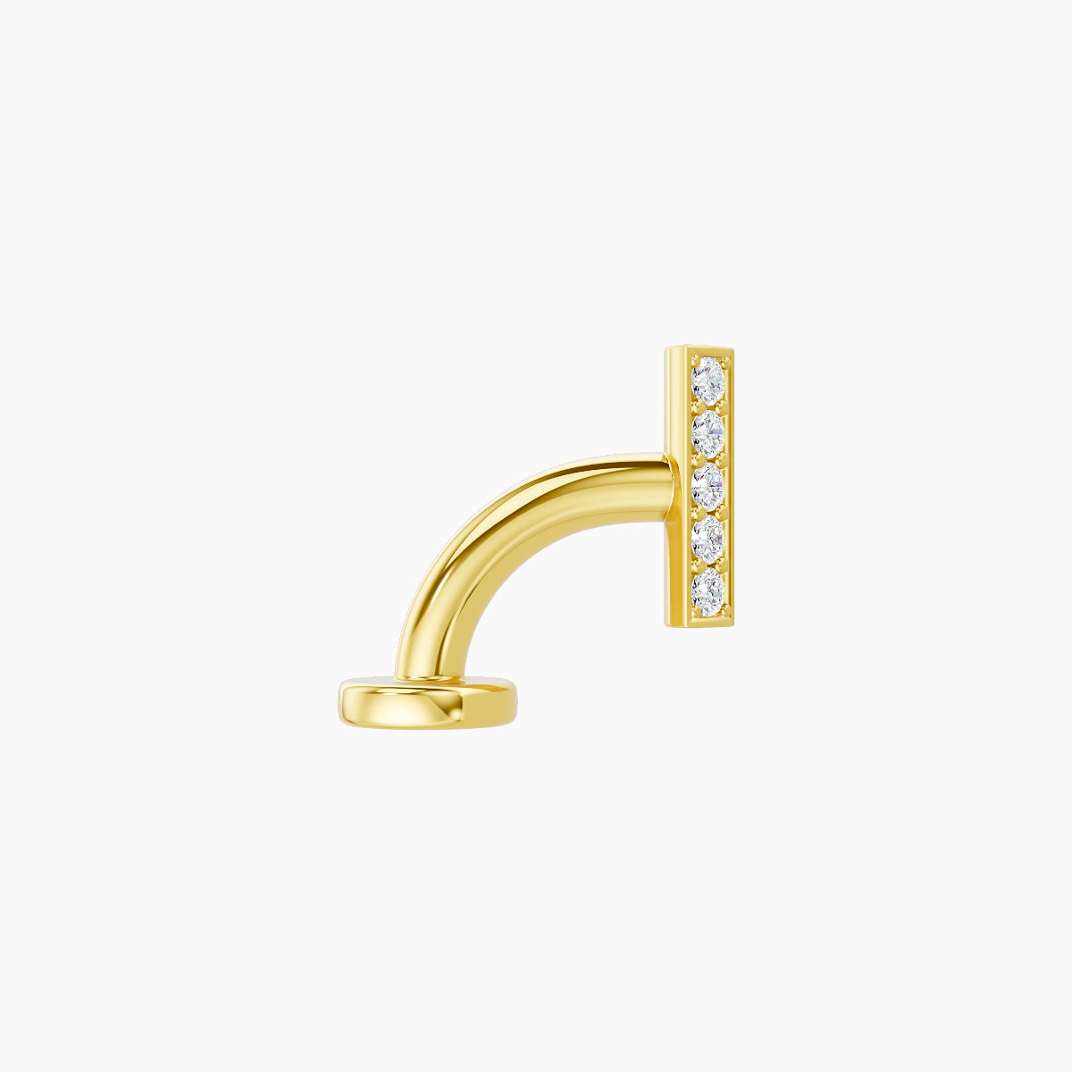 Ala | 18k Yellow Gold 6.5 mm 6 mm Bar Diamond Floating Navel Piercing