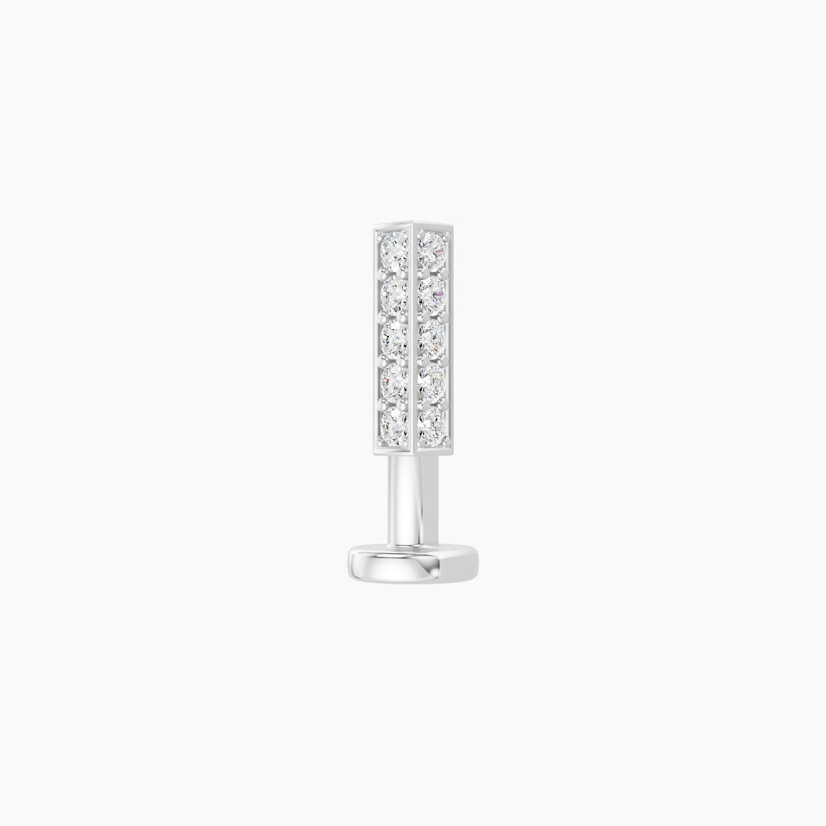 Ala | 18k White Gold 6.5 mm 8 mm Bar Diamond Floating Navel Piercing