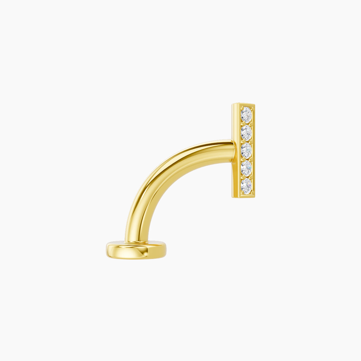 Ala | 18k Yellow Gold 6.5 mm 8 mm Bar Diamond Floating Navel Piercing