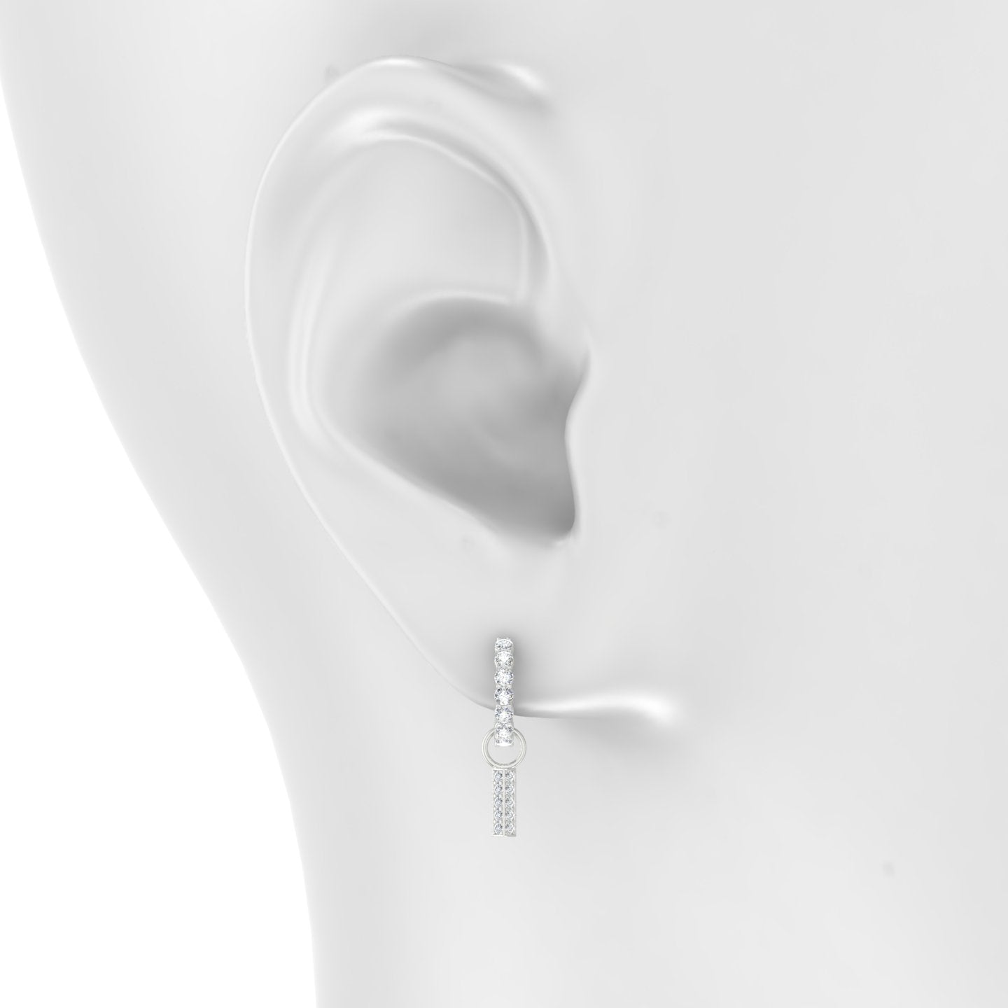 Ala | 18k White Gold 6.5 mm Bar Diamond Charm