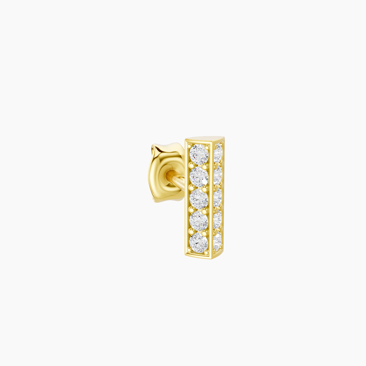 Ala | 18k Yellow Gold 6.5 mm Bar Diamond Earring