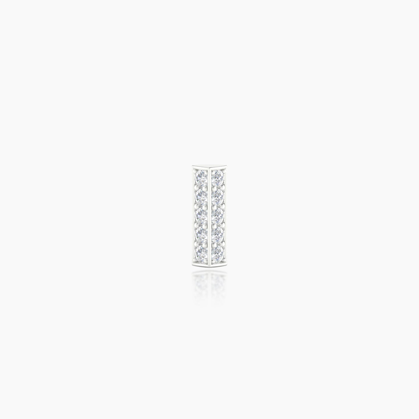 Ala | 18k White Gold 6.5 mm Bar Diamond Nostril Piercing