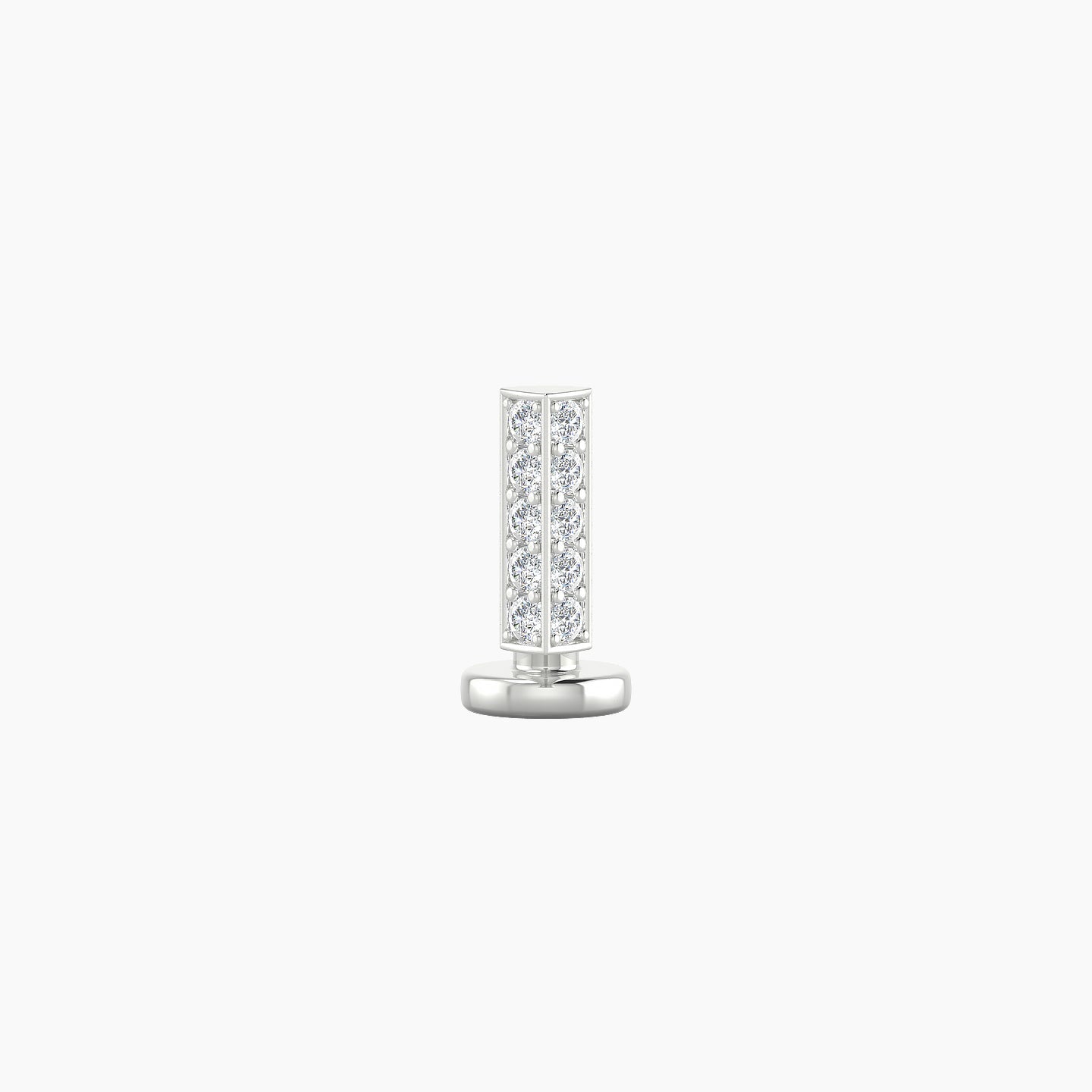 Ala | 18k White Gold 6.5 mm 6 mm Bar Diamond Floating Navel Piercing