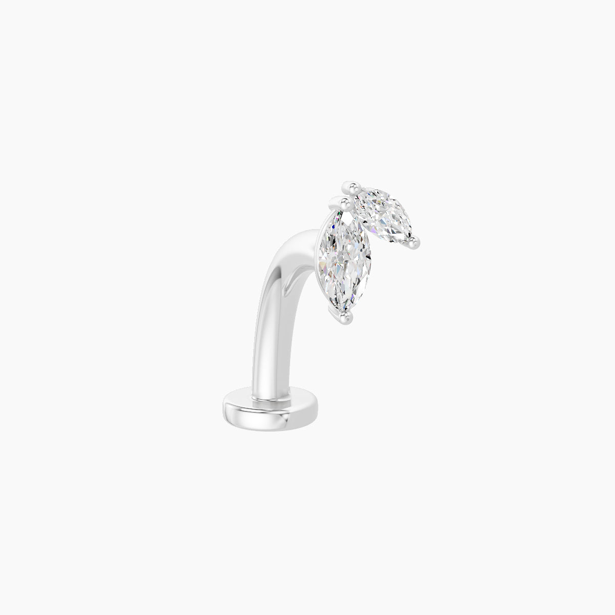 Alceste | 18k White Gold 5.5 mm 10 mm Diamond Floating Navel Piercing
