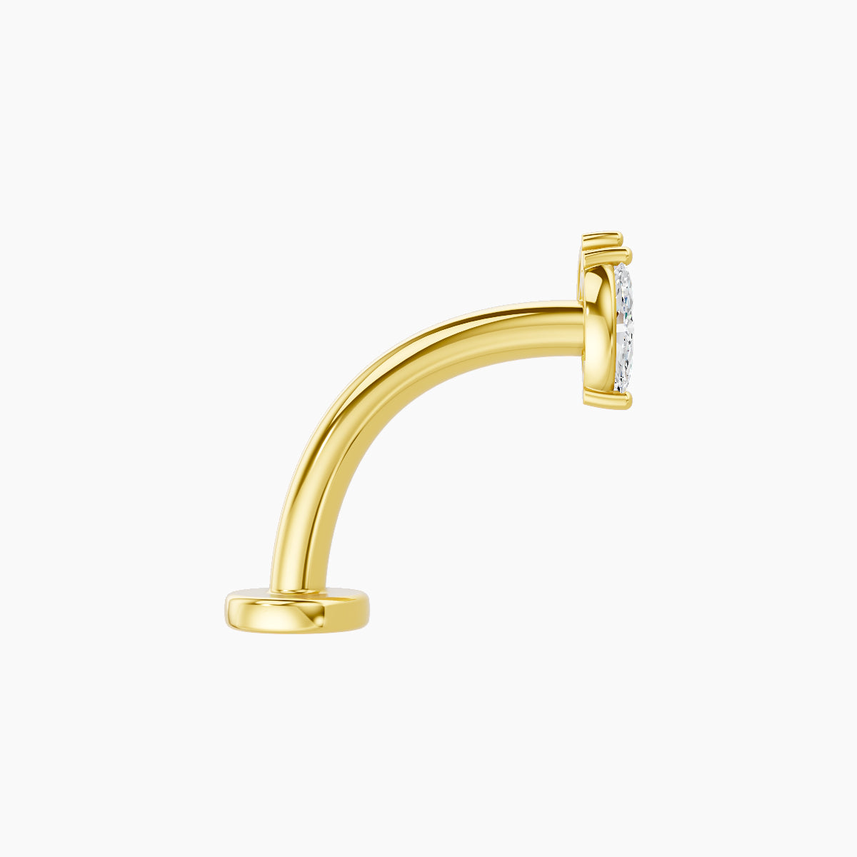 Alceste | 18k Yellow Gold 5.5 mm 10 mm Diamond Floating Navel Piercing