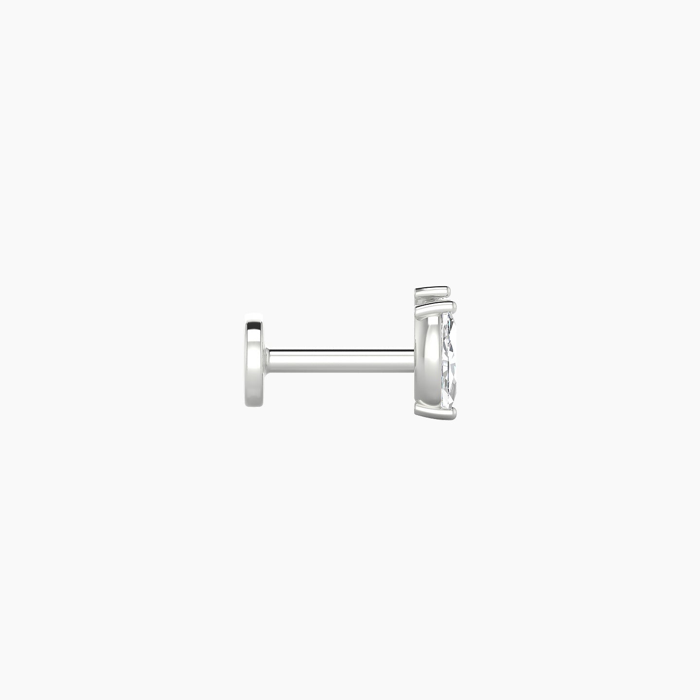 Alceste | 18k White Gold 5.5 mm 5 mm Diamond Nostril Piercing