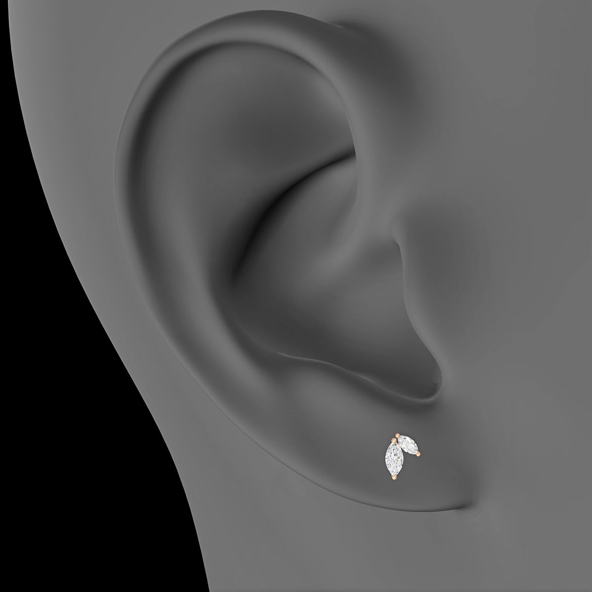 Alceste | 18k Rose Gold 5.5 mm 5 mm Diamond Piercing