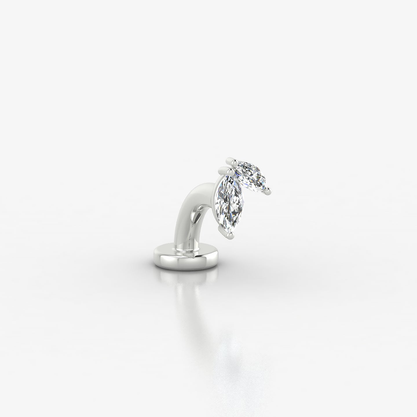 Alceste | 18k White Gold 5.5 mm 6 mm Diamond Floating Navel Piercing