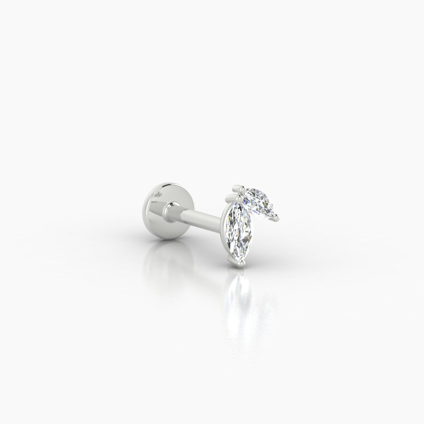 Alceste | 18k White Gold 5.5 mm 6.5 mm Diamond Nostril Piercing